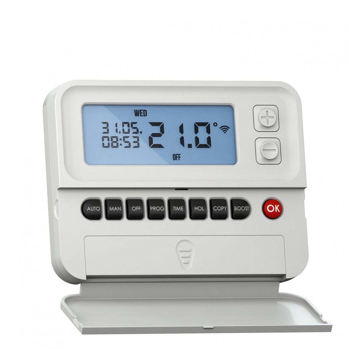 NASUSA EPH Digital RF Programmable Room Thermostat - Receiver Combipack 4 / RFRP & RF1A / (White, Modern Style, Zigbee, Touch Control, Battery Powered, 3.3 Volts, HVAC Control Thermostat)