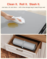 Warming Mat for Food, iTRUSOU Electric Warming Tray 99H Continuous Heat,7 Temp Settings,Patented Full-Surface Heating,°F/°C Switch,Flexible Roll-Up Food Warmers for Parties Buffet,Everyday Use