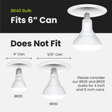 Feit Electric LED BR40 Bulbs, Dimmable, 65W Equivalent, 10 Year Life, 850 Lumens, E26 Base, 2700k Soft White, Flood Lights, Recessed Can Light Bulbs, Damp Rated, UL Listed, 6 Pack, BR40DM/10KLED/2/3