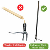 Vornilo All Black Stand Up Weed Puller 53 Inch Manual Weed Remover Tool Heavy Duty Metal Long Handle Root Removal Weeder with Reinforced Claw and Three Section Steel Shaft for Garden Lawn Yard Use
