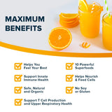 Organifi Immunity - Organic Superfood Immunity Support - 15 Single Serve Packets - Immunity Powder for T Cell Production and Upper Respiratory Health - Mushroom Beta Glucans, Vitamin C, D and Zinc
