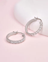 Limerencia G23 Pure Titanium Hypoallergenic Hoop Earrings, F136 Titanium Huggie Studs for Women Sensitive Ears (20 mm hoop silver)