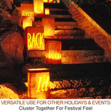 HOME MOST 4-Pack Halloween LED Pumpkin Lights Battery Operated - Orange Pumpkin Lights with Timer and Remote Halloween Decor - Jack-O-Lantern Decoration Outdoor