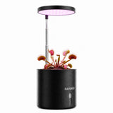 Raygrov Self-Watering Planter with Grow Light, Smart Indoor Pot for Venus Fly Trap, Carnivorous Plants, African Violet, Cat Grass, Catnip & Herbs, 2-in-1 Wall + Desktop, USB 5W Full Spectrum LED