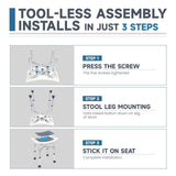Heavy Duty Shower Chair for Inside Shower, Height Adjustable Shower Seat, Tool-Free Assembly Tub Chair, Handicap Shower Bench, Bath Stool for Senior, Elderly & Adults