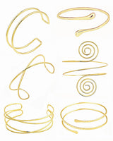 UEMXIYU 6Pcs Arm Cuff Upper Arm Band Cuff Bracelet Bangle for Women Adjustable Armband Set (6 pcs)