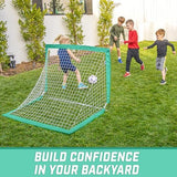 GoSports Portable Soccer Goals for Kids - 13 Color Options - Choose 4 x 3 ft or 6 x 4 ft - Team Tone Pop Up Nets for Backyard