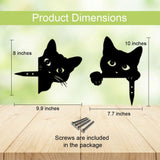 Doesen Black Cat Fence Decor Metal Cat Silhouettes Garden Decor Yard Art