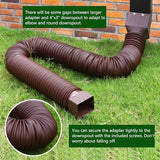 2 Pack Rain Gutter Downspout Extensions, Upgraded Flexible Drain Downspout Extender, Rainwater Drainage Diverter with Mini Connector, Extendable from 20 to 127 Inches