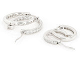 JTV 1.14 CTTW Cubic Zirconia Hoop Earrings - Platinum-Plated Silver