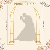 Wedding Flower Arch Stand Gold Half Arch 2pc Curved Backdrop Stand 6.2&6.9 Ft For Wedding Ceremony Bridal Shower Heart Arch Stand For Proposal Climbing Plants Garden Arch Party Decorations
