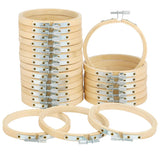 Caydo 24 Pieces 4 Inch Embroidery Hoops Bulk Wholesale Cross Stitch Hoop Ring for Embroidery, Art Craft Handy Sewing and Christmas Decoration