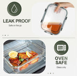 KOMUEE 10 Packs 30 oz Glass Meal Prep Containers with Lids