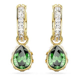 Swarovski Chroma Drop Earrings, Green Pear-Cut Stones in a Gold-Tone Finished Setting, Part of the Swarovski Chroma Collection