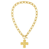 Wine Wear Chunky Gold Chain Necklace for Women, Link Charm Necklace with Toggle Clasp, Statement Layering Jewelry