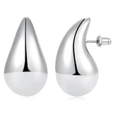 Gacimy Silver Teardrop Earrings for Women, 32MM Chunky Drop Earrings