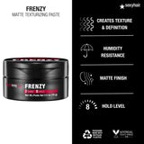 SexyHair Style Frenzy Matte Texturizing Paste, 2.5 Oz | Fullness, Texture and Definition | Helps Create Bulk | Semi-Matte