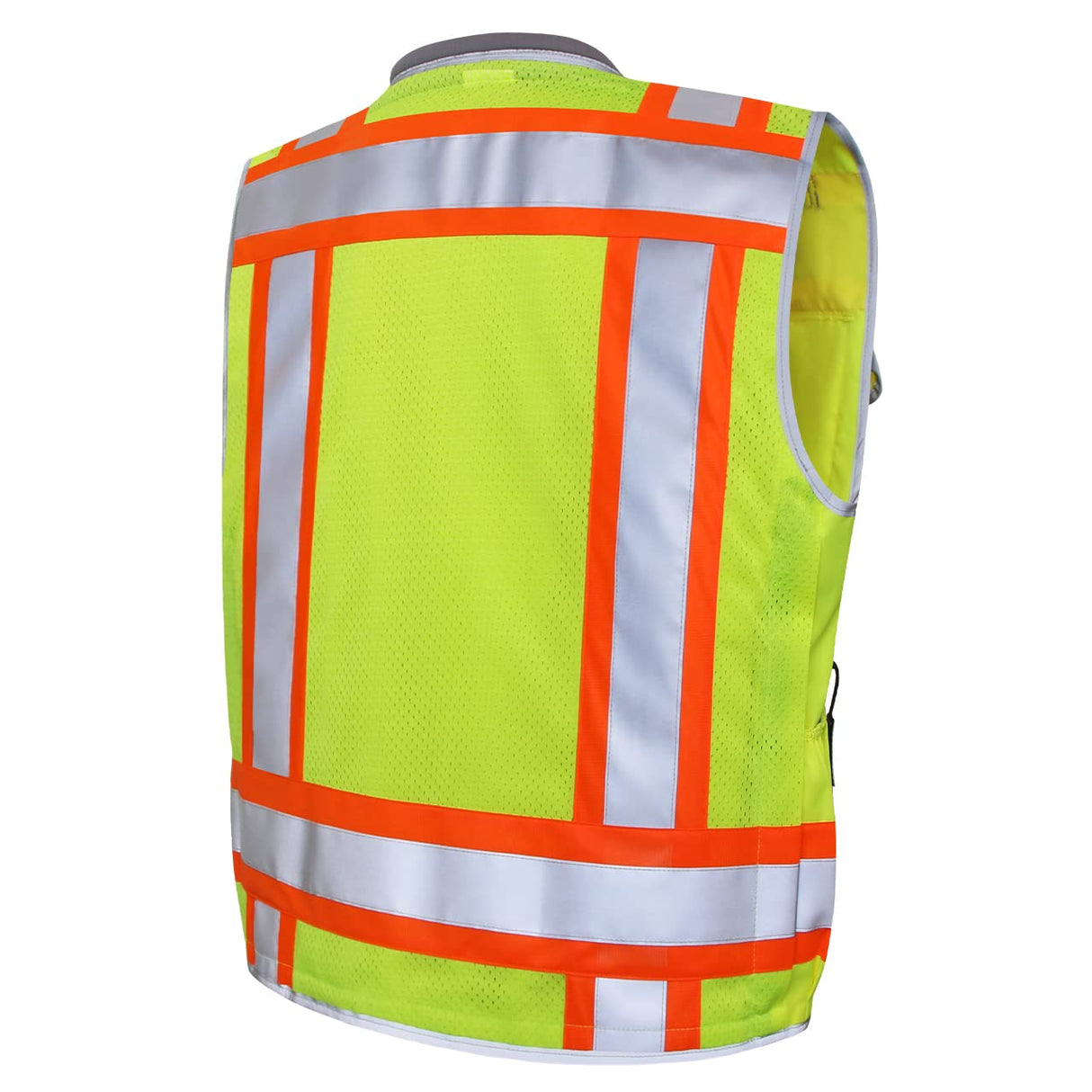 Dib Safety Reflective Vest Heavy Duty, High Visibility Two Tone Engineer Vest, Padded Collar, Retractable ID Pocket, Made with 3M Reflective Tape, Yellow 3XL