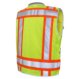 Dib Safety Reflective Vest Heavy Duty, High Visibility Two Tone Engineer Vest, Padded Collar, Retractable ID Pocket, Made with 3M Reflective Tape, Yellow 3XL