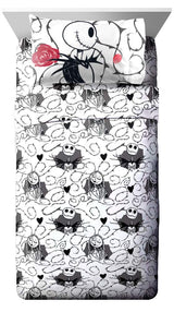 Jay franco Disney Nightmare Before Christmas Moonlight 7 Pc Jay franco Queen Bed Set-Includes Reversible Comforter&Sheet Set-Features Jack&Sally-Super Soft Fade Microfiber-(Official Disney Product)