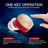 Nano Rechargeable Hearing Aids For Seniors With Noise Cancelling Hearing Amplifiers For Seniors Hearing Loss Mini Invisible Hearing Aids With Charging Case Pair (blue & Red)