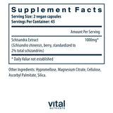 Vital Nutrients - Schisandra Extract - Liver, Immune, Energy, and Endurance Support - 90 Vegetarian Capsules per Bottle - 1000 mg