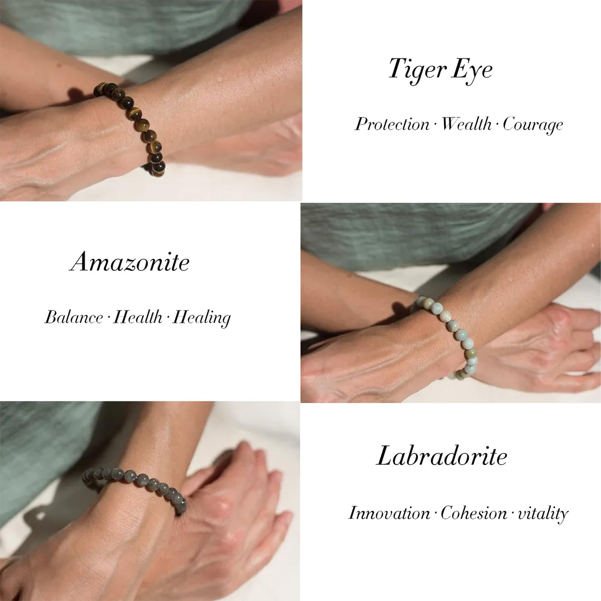 Jewdreamer 16PCS Natural Crystal Bracelets for Women Men - 8mm Semi-Precious Gemstone Beaded Bracelets, Round Gemstones Stretch Bracelet, Yoga Bracelets Jewelry Gift