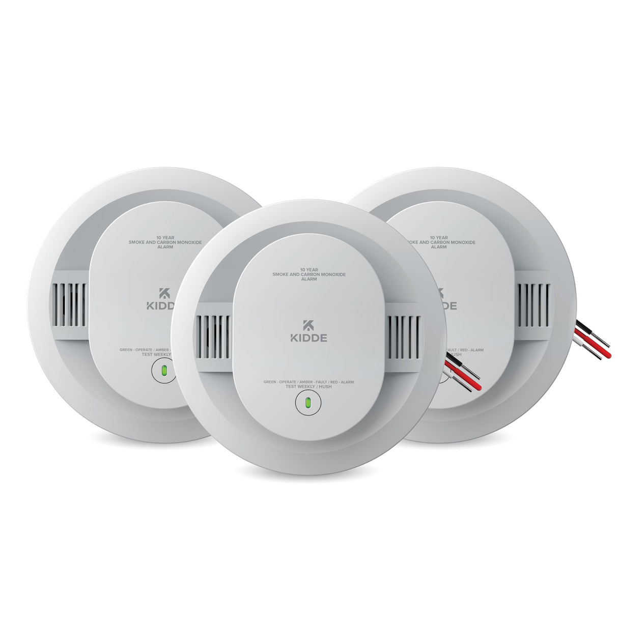 Kidde Hardwired Smoke & Carbon Monoxide Detector for Home, 10-Year Battery Backup, Interconnectable, 3-Pack