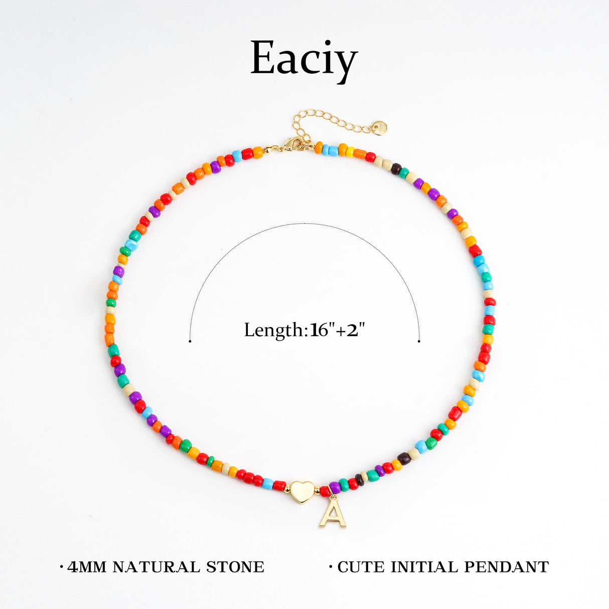 Eaciy Dainty Colorful Initial Necklace for Women Trendy Jewelry Gifts