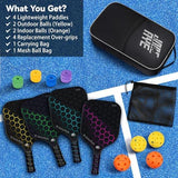 Pickleball-Paddles-Set of 4 or 2 Rackets by JoncAye, USAPA Approved Pickle-Ball Equipment with Balls, Bag, Accessories, Fiberglass Graphite Pickleball Racquet Set for Men, Women, Kids, Adults