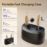 Hearing Aids, Hearing Aids for Seniors, Rechargeable Hearing Aid with Noise Cancellation, 5-Level Button Volume Control, OTC Hearing Amplifier for Moderate Hearing Loss, Clear Sound