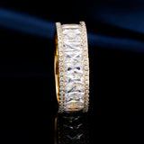 MDFUN 18K Gold Plated Eternity Rings for Women Cubic Zirconia Wedding Promise Engagement Band 8