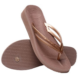 Havaianas Wedge Flip Flops - Casual Summer Wedge Sandals for Women - Cappuccino, 10W - 8M