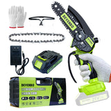 Mini Chainsaw, 6 Inch Hand Saw with Electric Chainsaw Function, Cordless Hand Saw for Wood Cutting, Yard Tools and Gardening with Batteries and Chains Garden Tools Gifts for Dad Men Husband