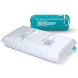 BLISSBURY Piercing Pillow with Ear Hole for Sleeping with Sore Ear Pain | Adjustable Memory Foam with Holes for chondrodermatitis CNH | Piercing Pillow for Side Sleepers