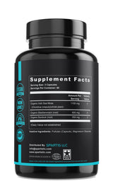 SPARTIS Certified Organic Sea Moss Capsules 2250mg Wildcrafted Irish Sea Moss Burdock Root Bladderwrack Supplement Raw Seamoss Pills & Powder (Pack of 1 at 180-Caps)