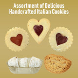 Assorted Italian Cookies Gift Box, 30+ Pieces Individually Wrapped Traditional Gourmet Cookies - 2Lb Square Tin with Authentic Premium Pastries for Holiday Gifting, Coffee Pairing, and Christmas Celebrations