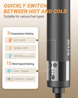 IBAYS Hair Dryer Brush 6 in 1 Professional Hot Air Styler, 110,000 RPM High-Speed Negative Ionic Hair Dryer, Auto Wrap Curler Frizz-Free Blow Dryer Brush for Curling Volumizing Straightening Styling