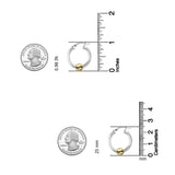 LeCalla 925 Sterling Silver Cape Style Hoop Earrings | 14K Gold-Plated Two-Tone Ball High Polish Beaded Click-Top Hoop Earrings for Women - 25mm