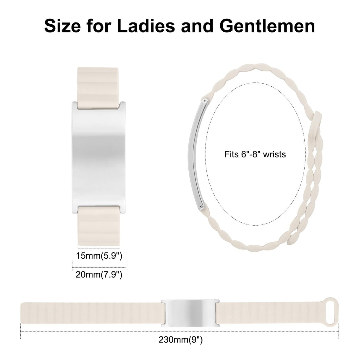YOUNIFLARE Personalized Medical Alert Bracelet, Pink/Beige - Rose Gold