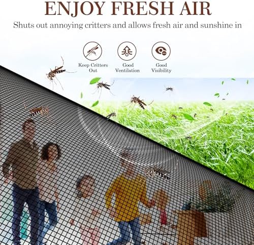 Yotache Magnetic Screen Door Fits Door Size 36 x 78, Screen Size 38" x 79" Reinforced Fiberglass Net Curtain with Magnets