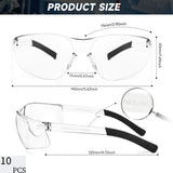 Salfboy Clear Safety Glasses Bulk of 10 ANSI Z87.1 Protective Eyewear Scratch-Resistant for Work, Lab, Construction