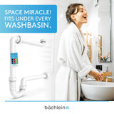 Bächlein G 1 1/4 Inch Space-Saving Siphon for The Bathroom - 32 mm Flat Washbasin Siphon - Odour Trap Bathroom - Made in Germany