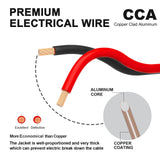 TYUMEN 100FT 14/2 Gauge Red Black Cable Hookup Electrical Wire LED Strips Extension Wire 12V/24V DC, 14AWG Flexible Extension Cord for LED Ribbon Lamp Tape Lighting