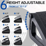 ZLMHYYM Foot Rest for Under Desk at Work - Six Heights Adjustable Under Desk Footrest - Ergonomic Foot Stools for Under Office Desks - Desks Foot Rest with Massage Rollers - Leg Rest for Chair (Black)