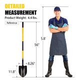VNIMTI Heavy Duty Gardening Shovel, 56 Inch Round Blade with Fiberglass Handle (Yellow)