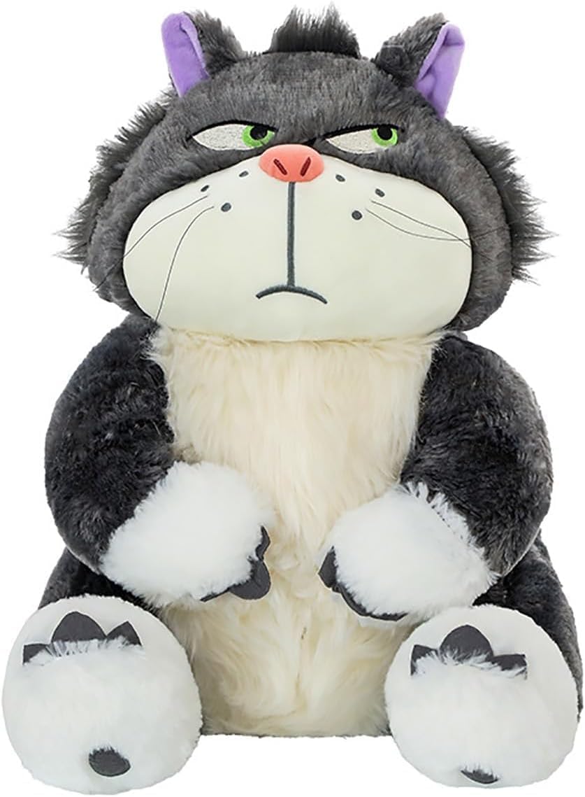 EASELR 12inch Angry Cat Stuffed Animal Toys, Cute Cat Kitten Plush Soft Kawaii Anime Plush Wicked Black Cat Plushies for Kids Birthday Christmas