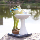Miniature Frog Garden Statue Outdoor Fairy Animal Figurine for Bathroom