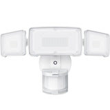 LEPOWER LED Security Lights Motion Sensor Light Outdoor, 38W 4200LM Light, 5500K, IP65 Waterproof, 3 Head Detected Flood Light for Garage, Yard, Porch (White)