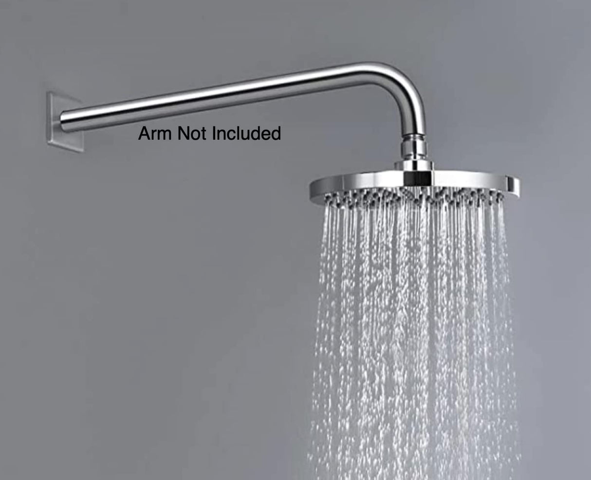 Taps2Traps® Chrome Round 200mm Overhead Shower Head with Anti-Limescale Nozzles + Swivel Joint